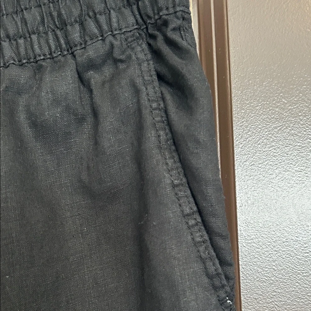 H&M Black Linen Tapered Pants | Drawstring Waist | Women’s Small | EUC